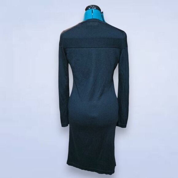 Black Goat Cashmere | Cashmere Silk Blend Long Sleeve Black Dress - Size Large - Picture 3 of 9